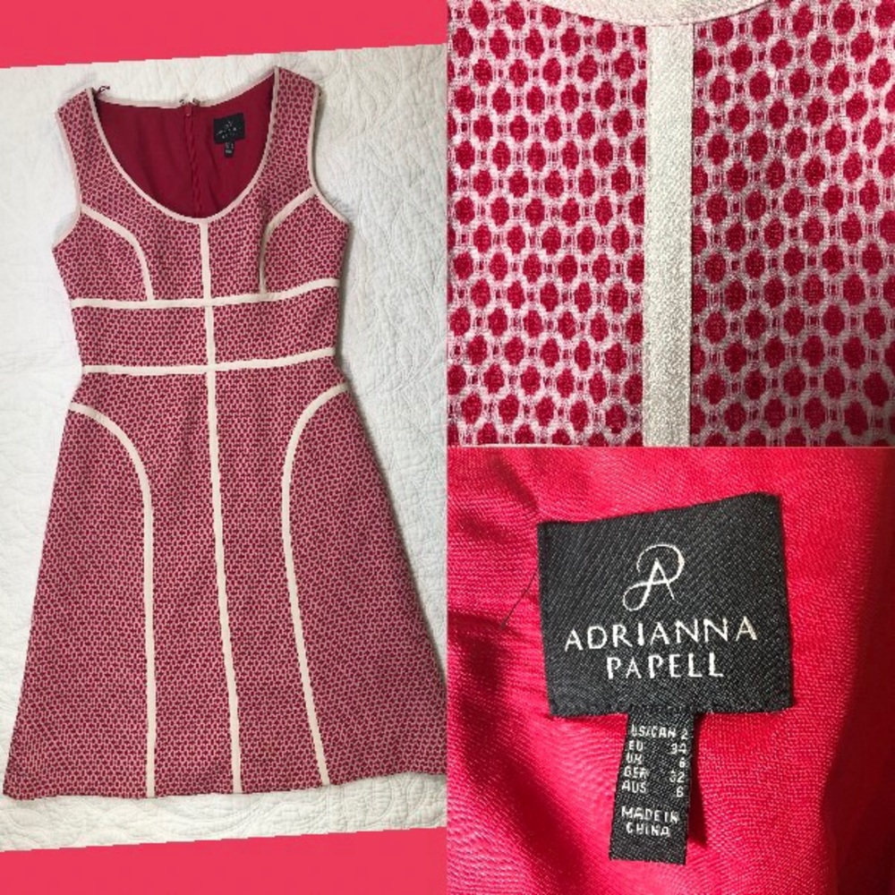 Fuschia Adrianna Papell Dress EUC - Picture 1 of 7